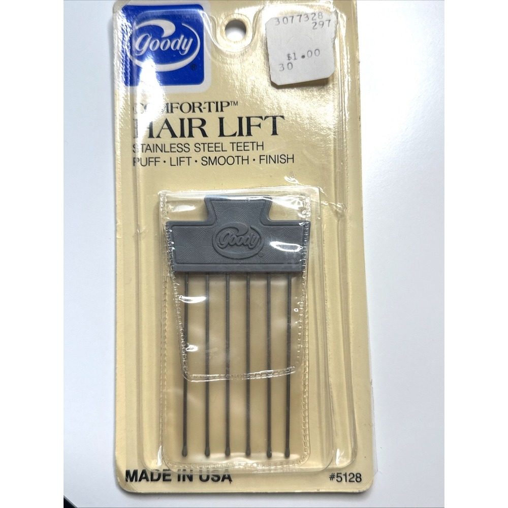 Vintage Goody 1975 Hair Lift Stainless Steel Teeth Blue #5128, USA‎